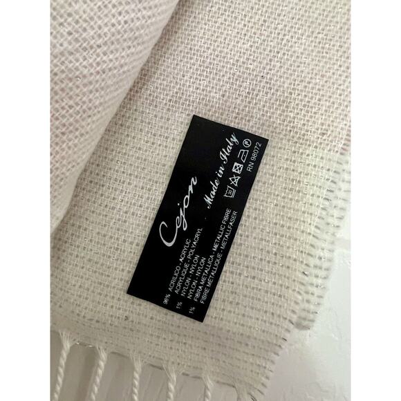 Cejon Scarf Made in Italy Soft Pastel Stripes One Size - Picture 2 of 4
